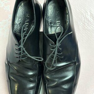 PRADA-Men-0114-3606-Black leather lace up Dress shoes.US Sz-9.5, EUR-7 EE.Italy-